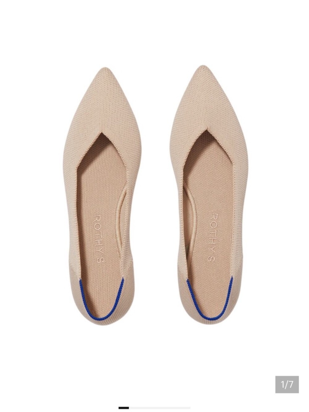 Rothy's The Point Ecru Flats size 8.5